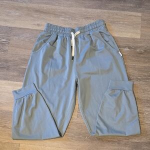 Women's Elastic Drawstring Joggers in Dusty Blue